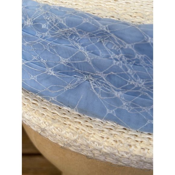 Vintage 1950s Straw Pill Box Hat Whit Rhinestone Bees Bugs - Picture 15 of 16